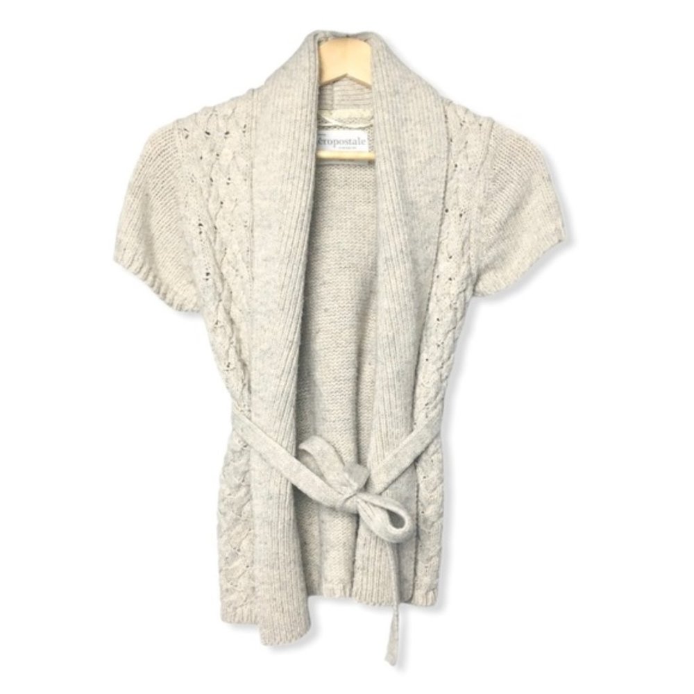 Aeropostale Cowl Neck Knit Cardigan Beige | Medium